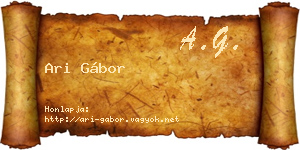 Ari Gábor névjegykártya