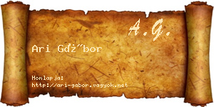 Ari Gábor névjegykártya
