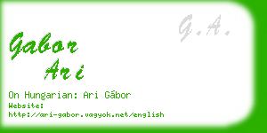gabor ari business card
